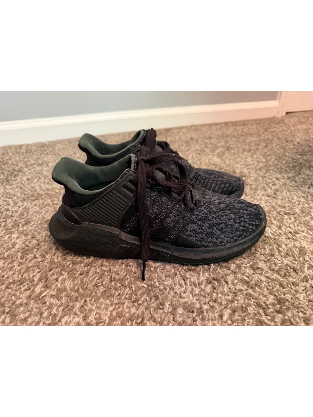 Adidas Ultraboost EQT Triple Black Sneakers Men’s 7.5